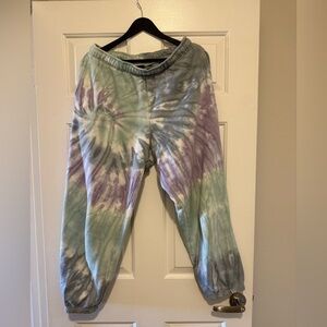 Aritzia Tie-Dye' Cozy Sweatpants - Pastel Green & Purple- Mega sweat pants